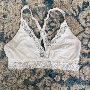 Auden White Cotton & Lace Bralette